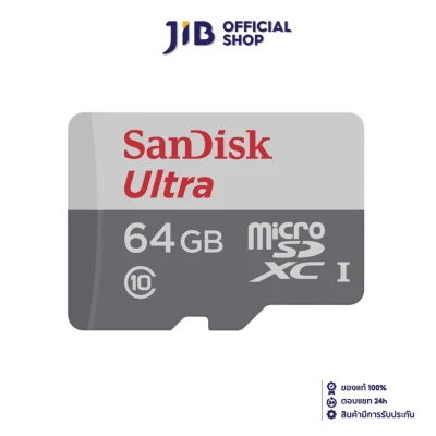 SANDISK 64 GB MICRO SD CARD (ไมโครเอสดีการ์ด) SANDISK ULTRA SDHC CLASS 10 (SDSQUNR-064G-GN3MN)