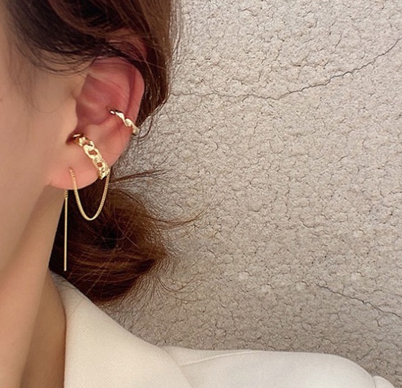 goodgift_station - two-piece ear bone clip earrings silver 925 set