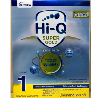 นมผง HI-Q Super Gold 1, ซุปเปอร์โกล , 250g x 12 กล่อง (ยกลังHi Q)