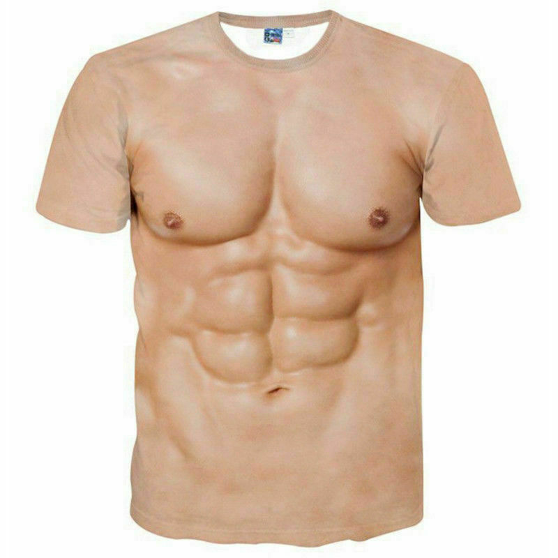 2021 Fashion Funny Cool T Shirt Men 3d Fake Abs And Muscle Man Full Print Size Lazada Ph 3765