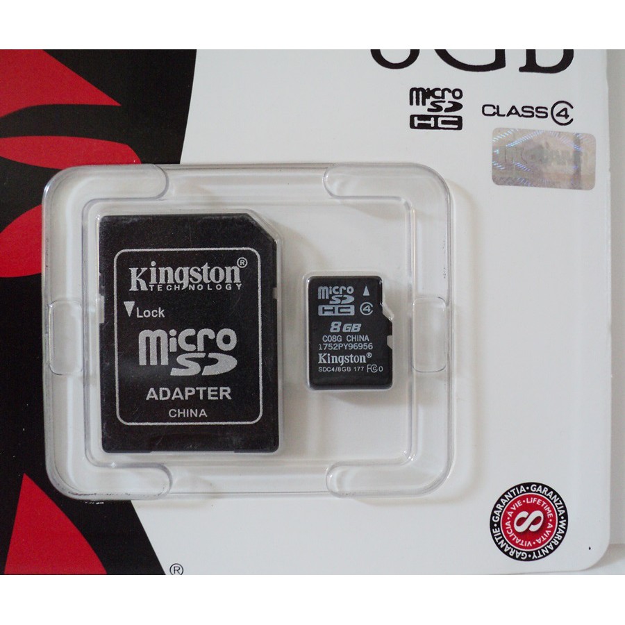 Kingston Micro SD Card Class 4 8GB with Adapter Cantinflas ThaiPick