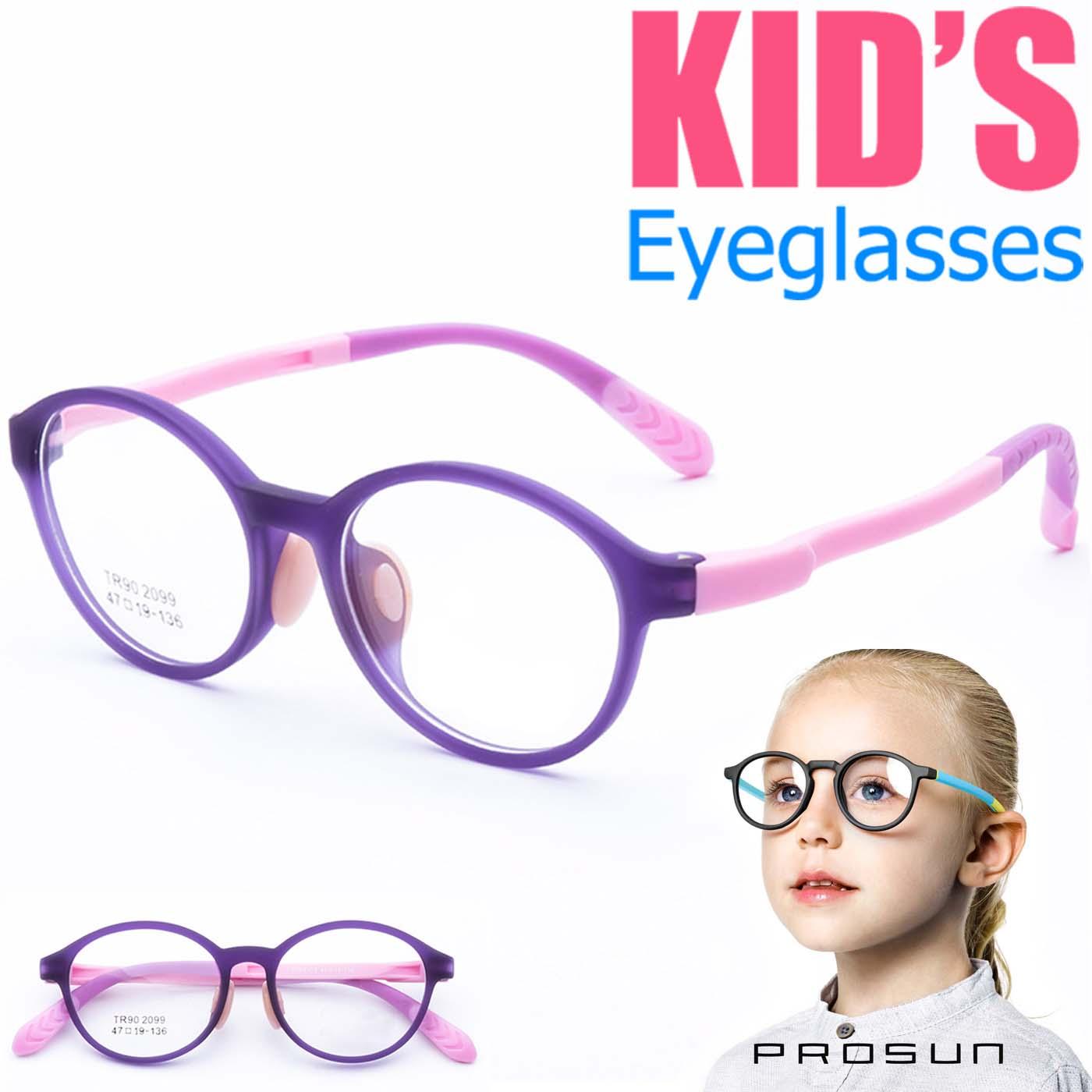 แว่นตาเกาหลีเด็ก Fashion Korea Children แว่นตาเด็ก รุ่น 2099 C-2 สีม่วง กรอบแว่นตาเด็ก Round ทรงกลม Eyeglass baby frame ( สำหรับตัดเลนส์ ) วัสดุ TR-90 เบาและยืดหยุนได้สูง ขาข้อต่อ Kid eyewear Glasses