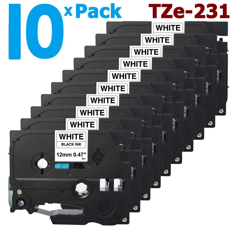 Brother TZE231 / TZe 231 Labelling Tape Cassette – Black on White 12mm wide