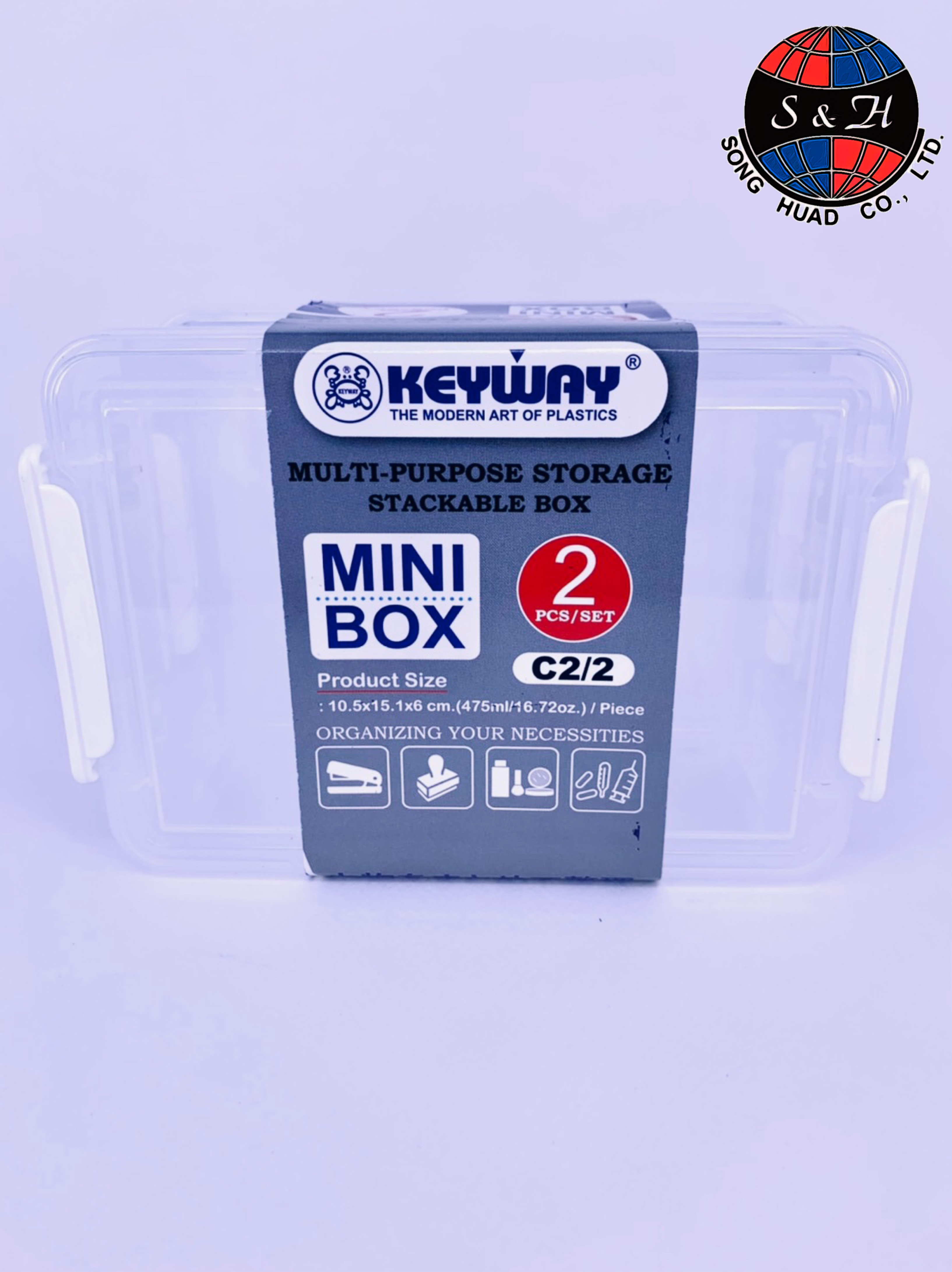 Keyway กล่องเก็บของพร้อมฝาปิด(ซ้อนกันได้) ขนาด 26 L รุ่น HK639