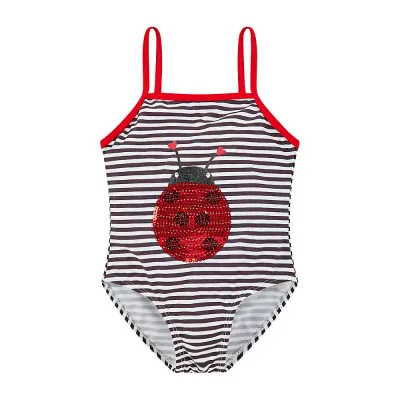 Mothercare stripe sequin ladybird swimsuit TC732