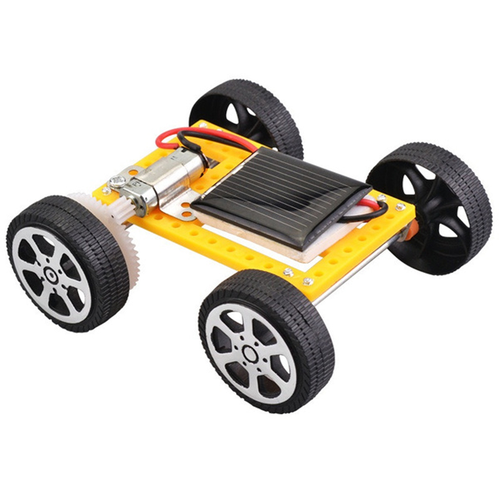 T1UZOLD พลาสติกวิทยาศาสตร์ทดลอง Mini เด็ก Solar รถของเล่น Energy ของเล่นขับเคลื่อนพลังงานแสงอาทิตย์ DIY รถประกอบหุ่นยนต์ชุด