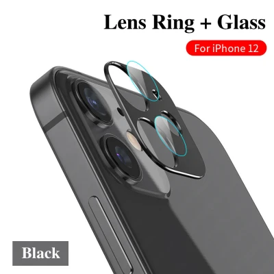 2 in 1 Back Camera Lens Tempered Glass For iPhone 12 Pro Max Metal Case Camera Protector For iPhone 12 Pro Mini Case Cover