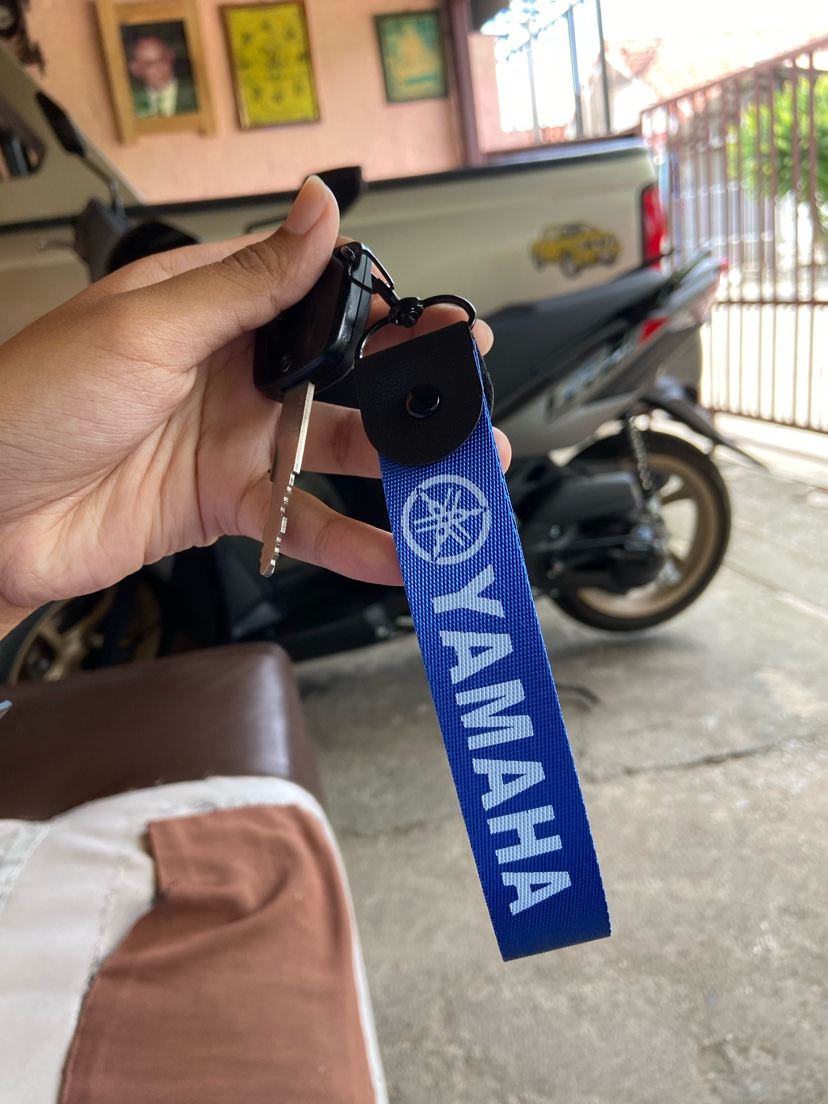 พวงกุญแจ SPORT พวงกุญแจยี่ห้อรถ พวงกุญแจผ้าสกรีน YAMAHA สีน้ำเงิน