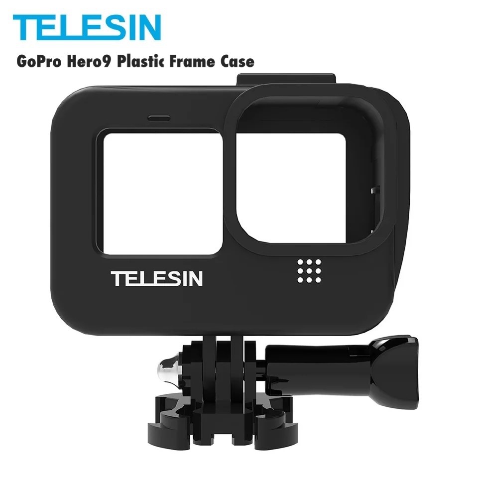 TELESIN Gopro 9 Vlog Plastic Frame Case Double Cold Shoe Battery Side Cover Hole กรอบเฟรม GoPro Hero 9 Black