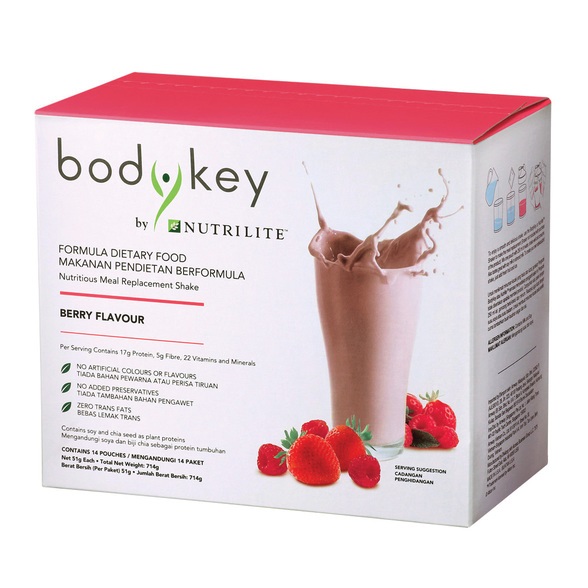 BodyKey by NUTRILITE Amway Meal Replacement Shake สูตรใหม่ ( รส Berry