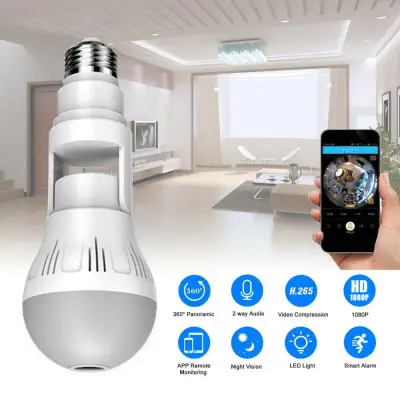 360°Panoramic Wifi Camera E27 Light Bulb HD 1080P Security IP Camera Dimmable Monitor Timer Function Magic Bulbs Instant Alarm