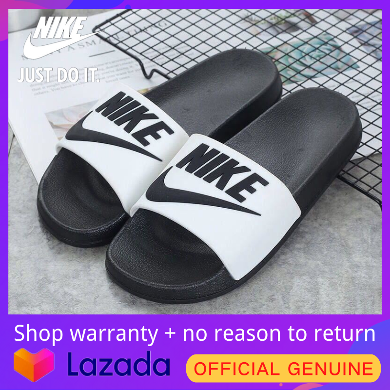 【Official genuine】Nike Same style for men and women white Indoor slippers Official store