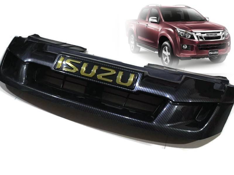 หน้ากระจัง DMAX All New ปี 2012 - 2015 ลายเคฟล่าโลโก้สีทองราคาดีที่สุด จบในที่เดียว