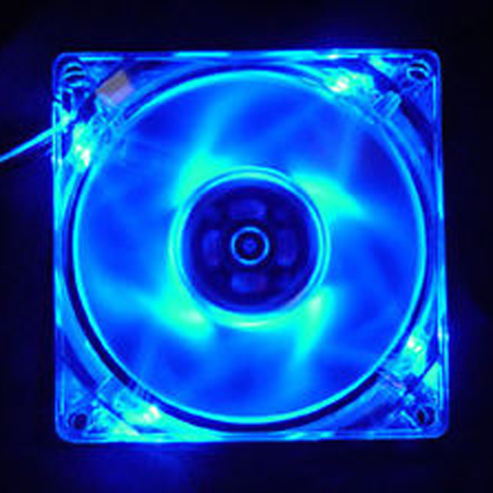ไฟ LED CPU พัดลมทำความเย็นคอมพิวเตอร์เคสใส PC Quad 12 เซนติเมตรฮีทซิงค์สีฟ้า   -  INTL
