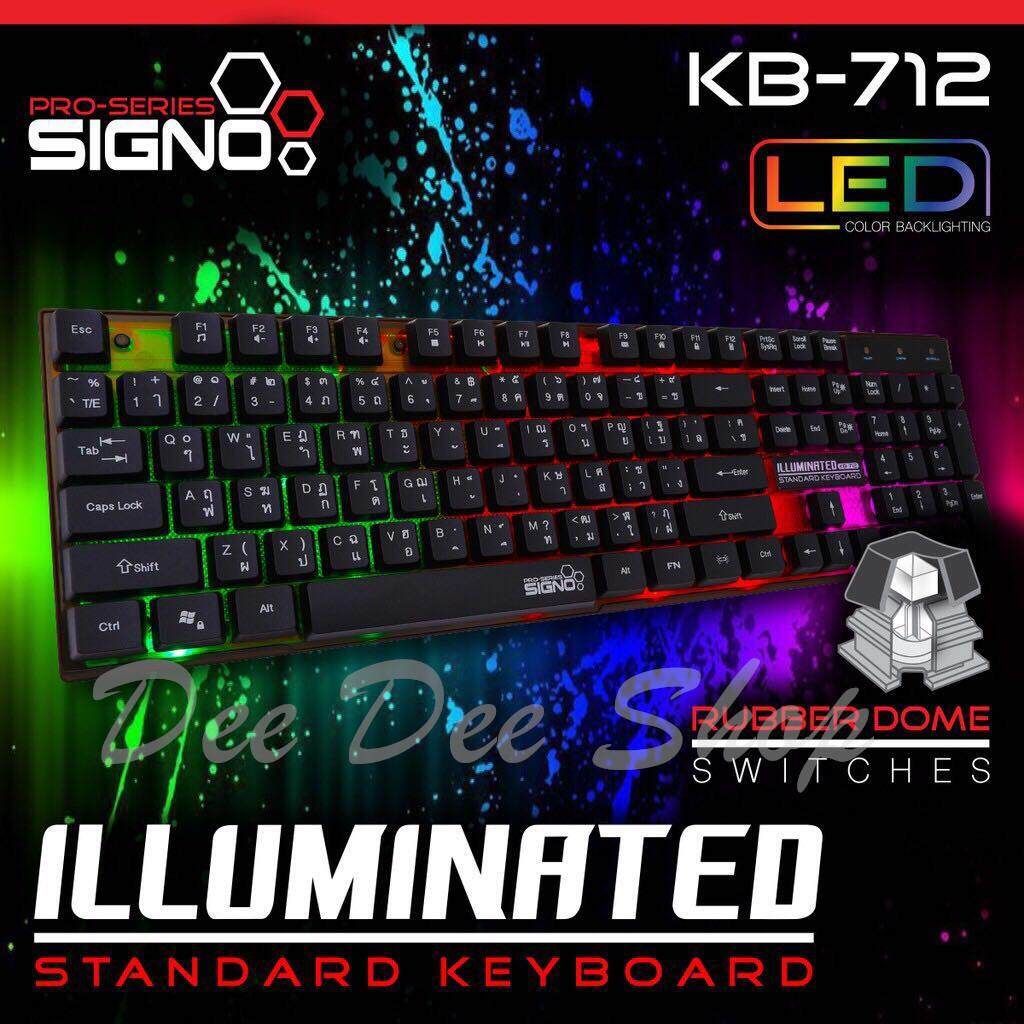 SIGNO Illuminated Standard Keyboard รุ่น KB-712 (สีดำ)