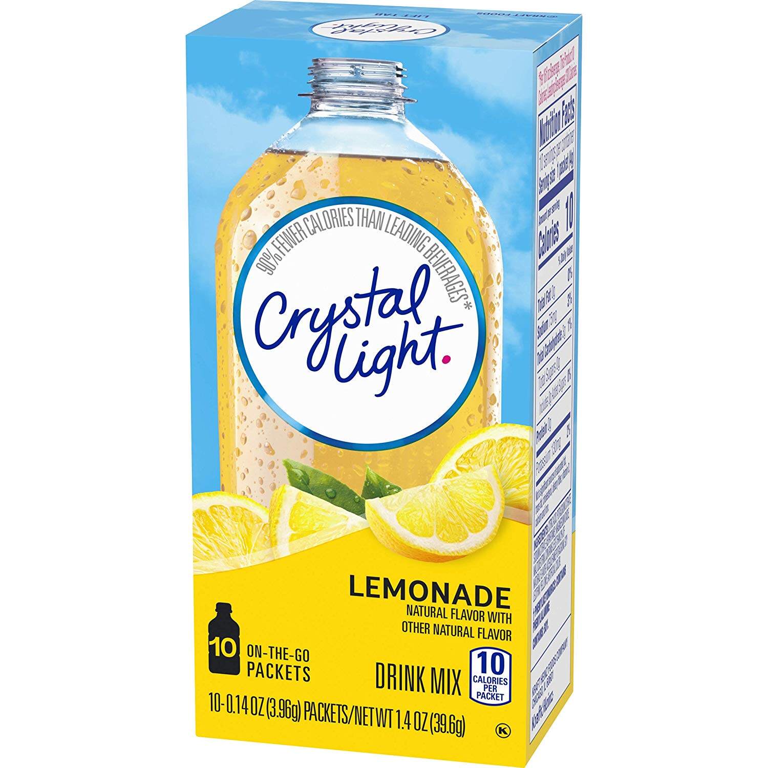 Crystal Light Lemonade Powdered Drink Mix, Caffeine Free (USA Imported) คริสตัลไลท์ เลมอนเนด ผงสำเร็จรูป 10 sachets