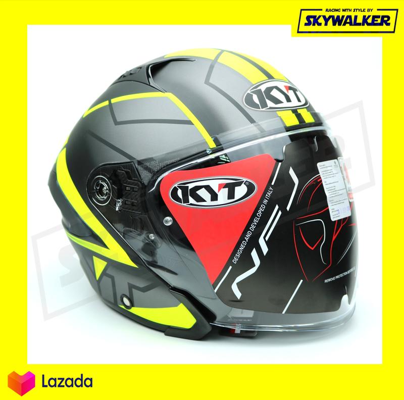KYT หมวกกันน็อค Open face NFJ MOTION MATT YELLOW FLUO