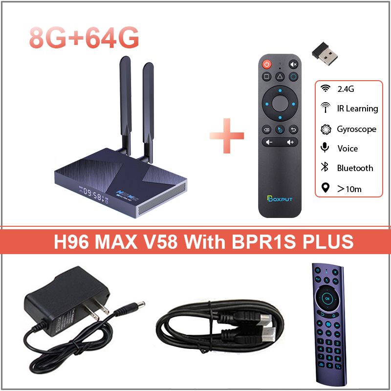 H96 MAX V58 Android 12 RK3588 8GB/64GB TV BOX 8K décodage