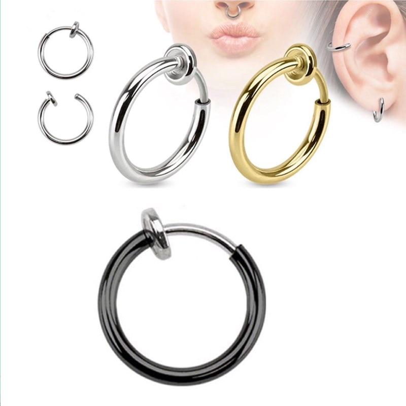 ต่างหู ไม่ต้องเจาะหู ตุ้มหู จิว ห่วงจมูก ห่วงปวก Invisible No Ear Hole Earrings Clip Nose Ring Belly Button Ring For Unisex Punk Wind Accessories - 1 ข้าง