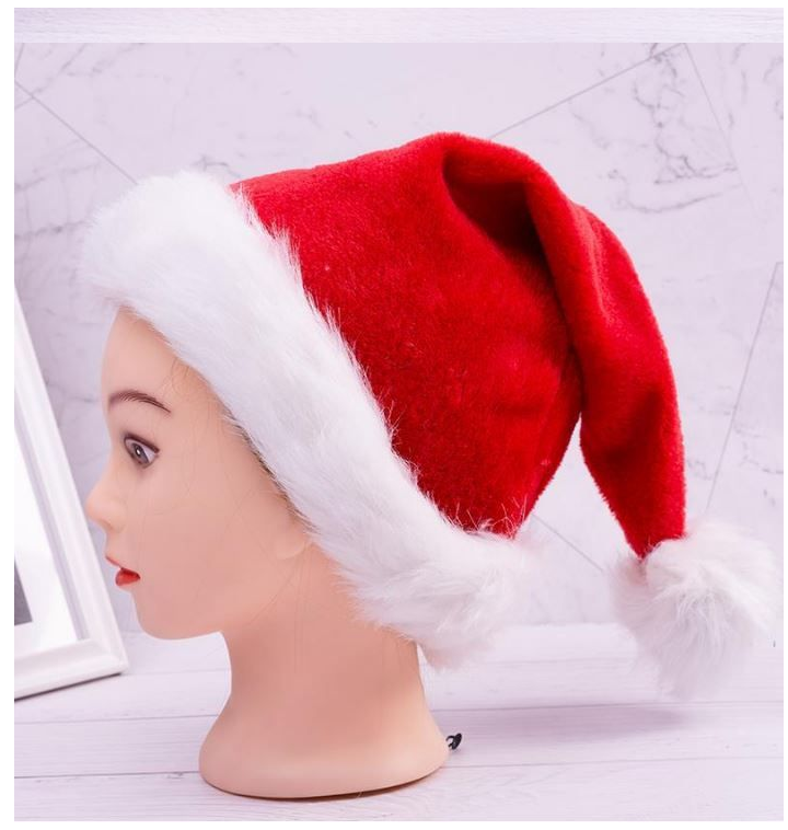 หมวกซานต้าครอส หมวกแซนตี้  สำหรับช่วงคริสมาส ปีใหม่ หมวกแฟนซีสีแดงผ้ากำมะหยี่สามารถใส่ได้ทกเพศทุกวัยเด็ก+ผู้ใหญ่ชาย-หญิง