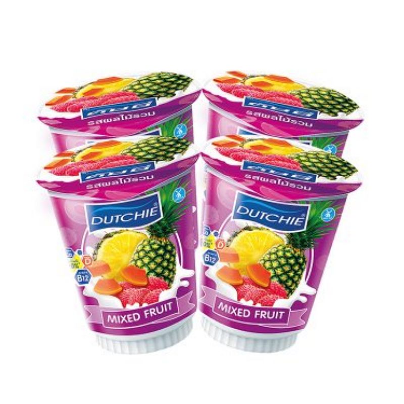 ดัชชี่ โยเกิร์ต รสผลไม้รวม 135 กรัม x 4 ถ้วย/Dutchy Yoghurt Mixed Fruit 135g x 4 cups