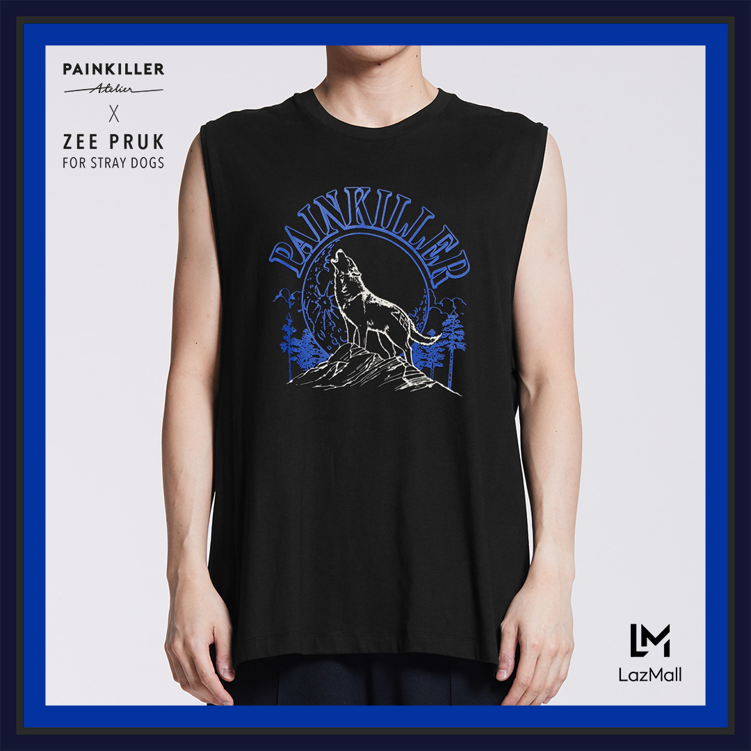 [EXCLUSIVE] (PAINKILLER) PK x ZEE WOLF Oversized Sleeveless Shirt / เสื้อแขนกุด เสื้อแขนสั้นชาย เสื้อยืดผู้ชาย เสื้อผ้าผู้ชาย เพนคิลเลอร์ / Tank Top T-shirt menswear PAINKILLER / SS21