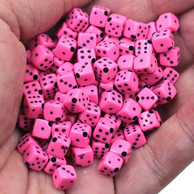 50Pcs Spacer Beads Dice Cube Acrylic Dot Colourful For Charms Necklace  Jewelry Decoration Bracelets DIY Findings 6x6mm 9x9mm