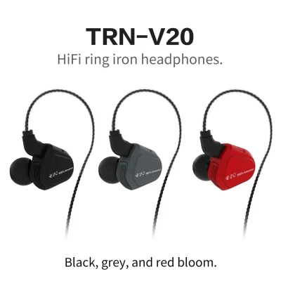 TRN V20 1DD 1BA Hybrid Earphone HIFI DJ Earplug Headset
