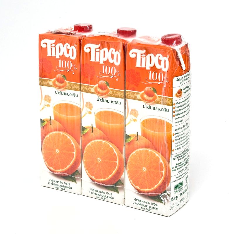 ทิปโก้ น้ำส้มแมนดาริน 100% ขนาด 1000 มล. แพ็ค 3 กล่อง