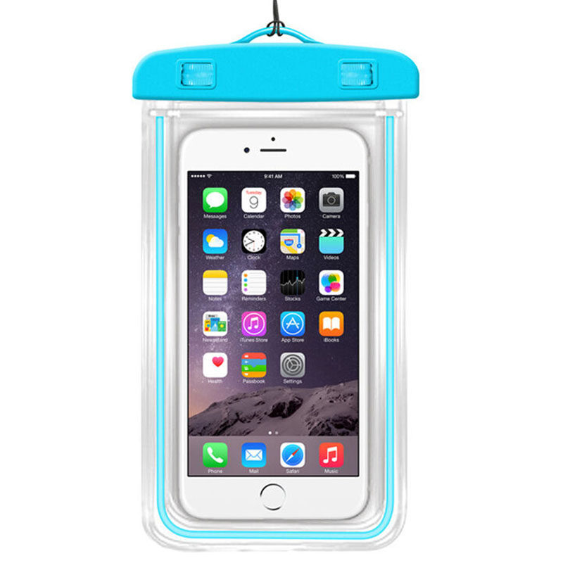 Waterproof Bag ซองกันน้ำ หลายสี พร้อมสายคล้องคอ ใช้ได้กับ i-Phone Samsung และโทรศัพท์ทุกรุ่น สามารถใช้งาน Touch Screen