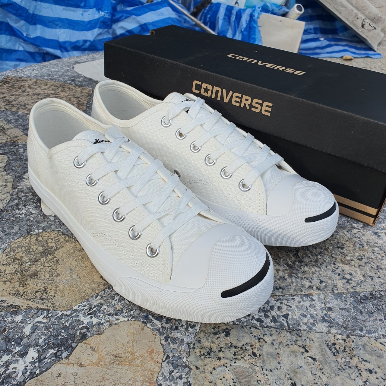 Converse Jack Purcell Classic รองเท้าคอนเวิสแจ๊คสุดคลาสสิค เพื่อลุคเท่ห์ๆ พร้อมของแถมในกล่อง จัดส่งฟรี!!! 1-2วันรับของ