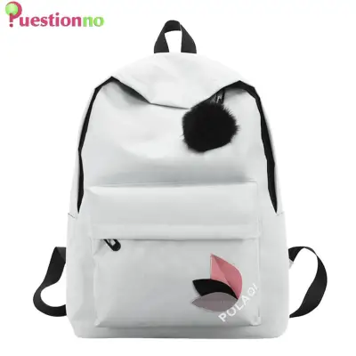 Simple Women Girls Canvas Backpacks Teen Travel Shoulder School Handbags(ready stock)