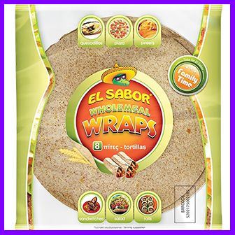 ด่วน ของมีจำนวนจำกัด El Sabor Wholemeal Wraps 20cm 360g คุณภาพดี