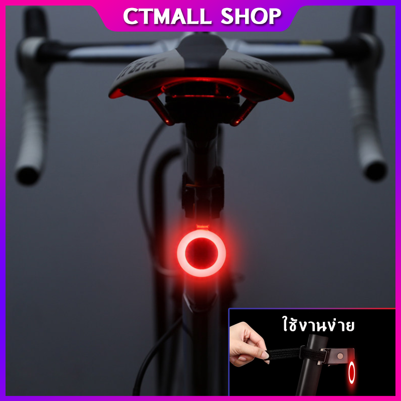 สว่างมากแบบ USB จักรยานแอลอีดีไฟจักรยาน ไฟท้ายพร้อมสายรัดและสายชาร์จ ortable USB Rechargeable Bike Bicycle Tail Rear Safety Warning Light Taillight Lamp Super Bright (Intl)