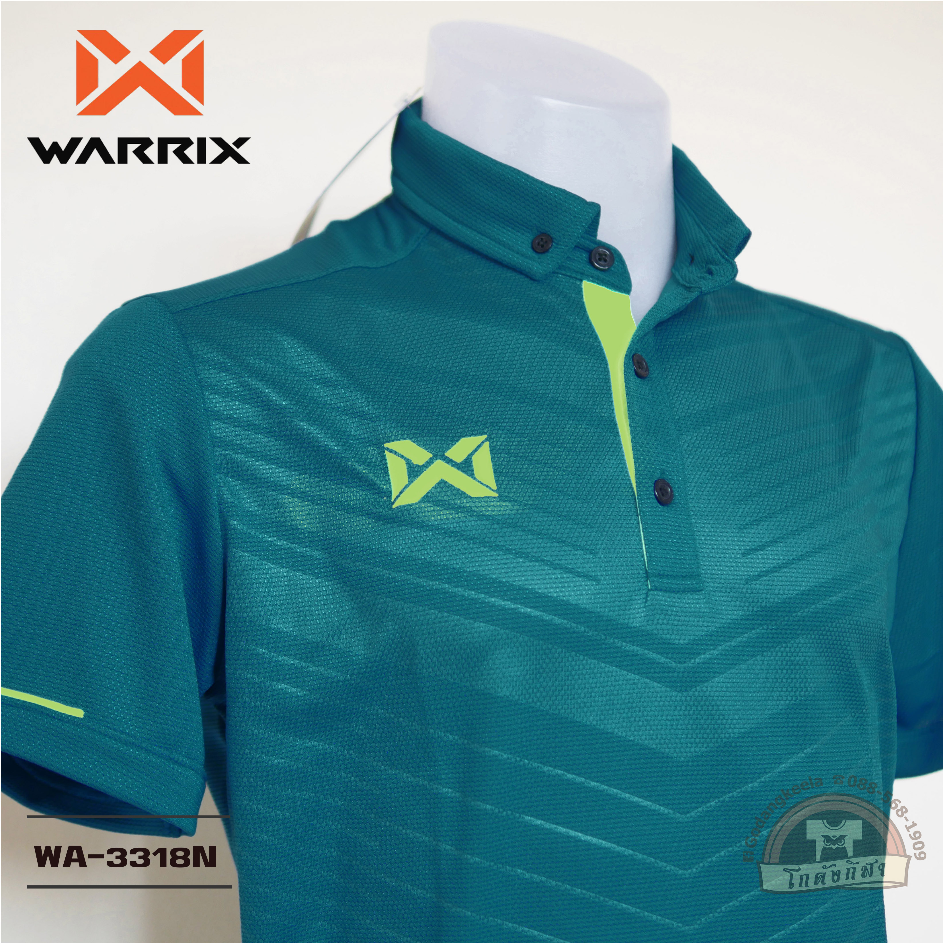 WARRIX เสื้อโปโล WA-3318N สีฟ้าทะเล (IG) วาริกซ์ วอริกซ์ ของแท้ 100%