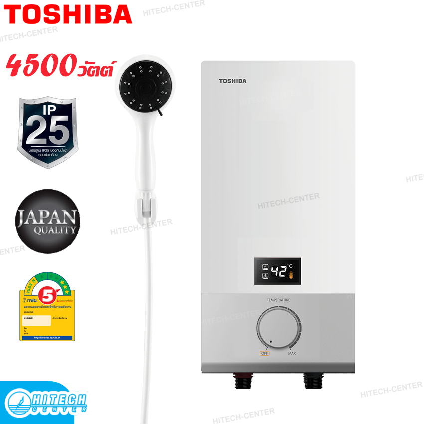 TOSHIBA เครื่องทำน้ำอุ่นระบบดิจิตอล 4500 วัตต์  รุ่น DSK45ES5KW สีขาว