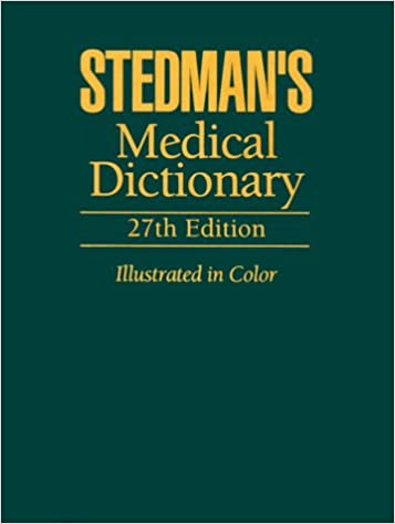 STEDMANS MEDICAL DICTIONARY-27/2000 ISBN: 9780683400076