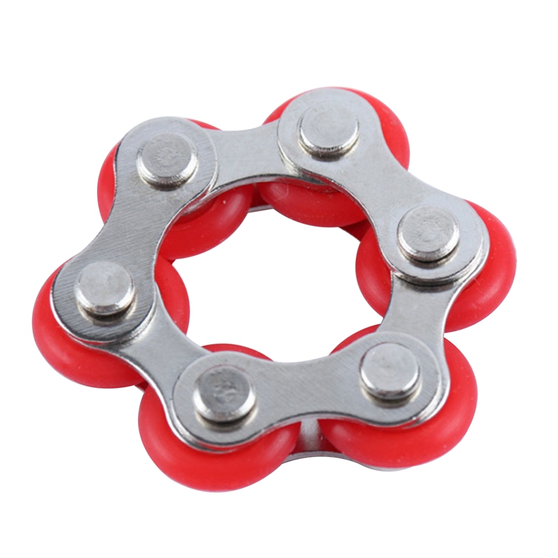 Roller Chain Toy with Metal and Silicone Ring Stress Relief Device, Very Suitable for ADHD, ADD, Office Anxiety