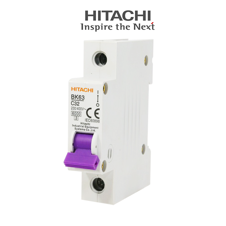 เซอร์กิตเบรคเกอร์ ฮิตาชิ Hitachi Circuit breaker MCB 230/400VAC, 1 Poles, ขนาด 32A Lazada.co.th