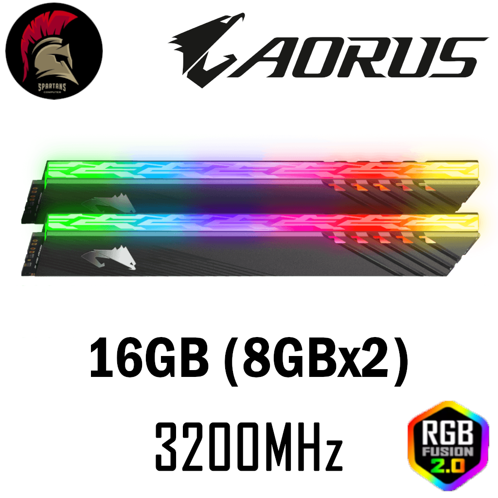 RAM AORUS 16GB RGB BUS 3200MHz (2x8GB) Memory PC GIGABYTE แรม 16gb (GP-ARS16G32) ออกใบกำกับภาษีได้