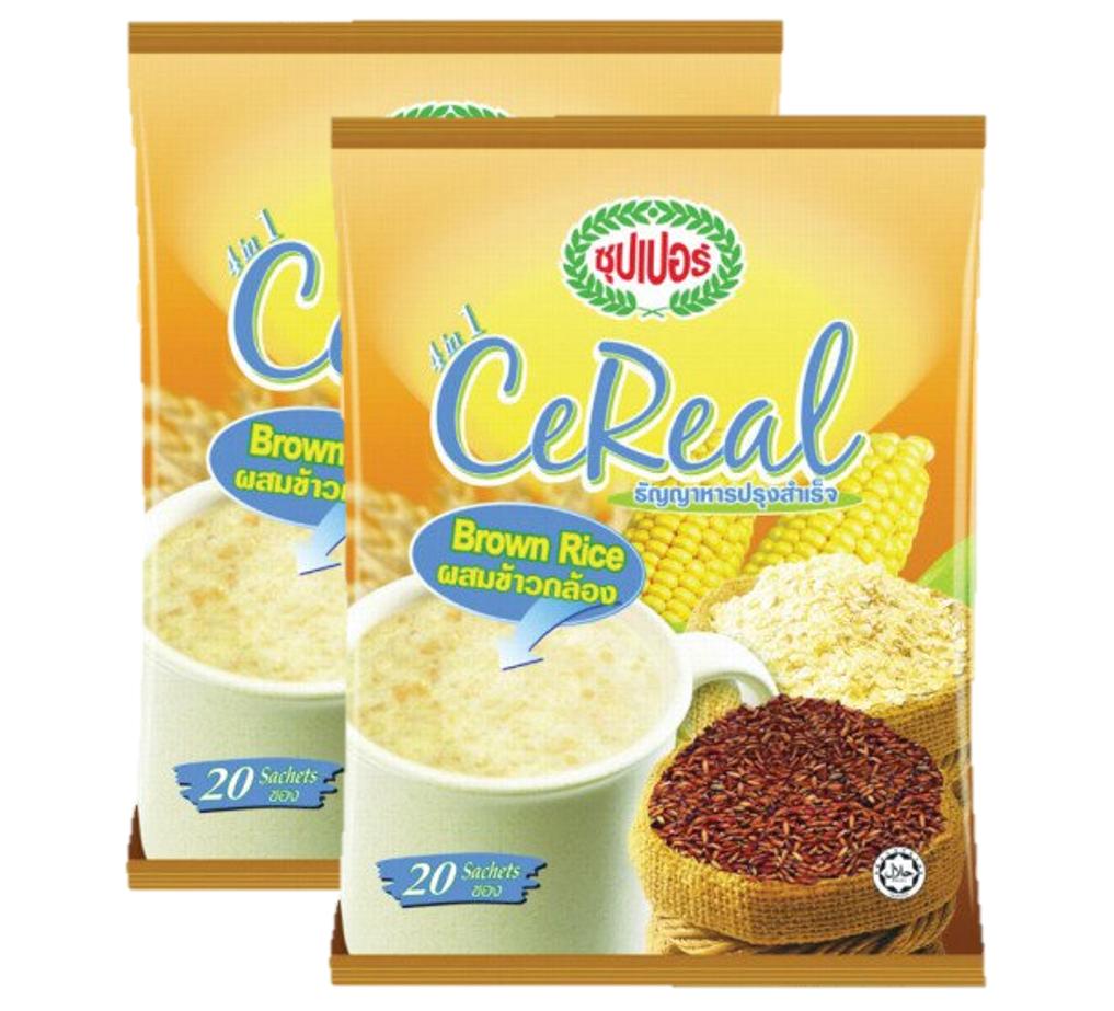 Super 3in1 Cereal Brown Rice ซุปเปอร์ เครื่องดื่มธัญญาหาร ผสมข้าวกล้อง 600g. x 2packs