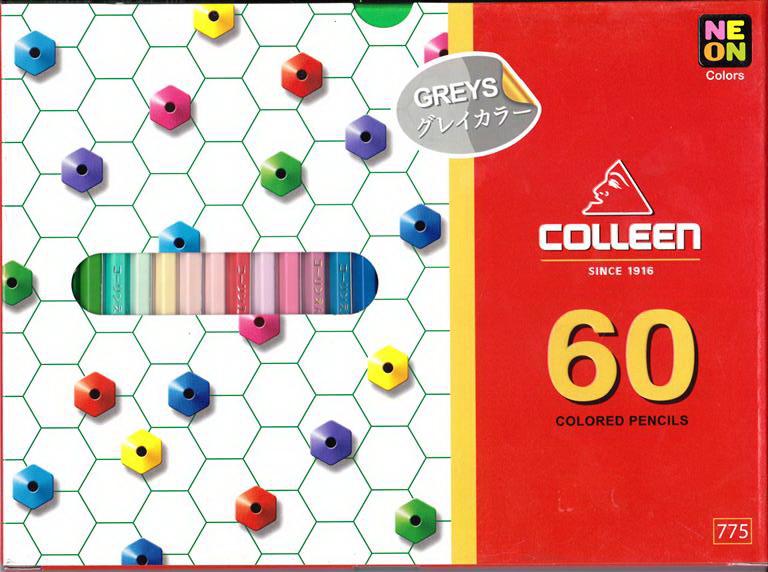 Colleen Colored Pencils 60 Colores สีไม้คลอลีน 60 สี 60 ด้าม สีนีออน รหัส775 ระบายสีสวย สีเข้ม คมชัด ไส้ไม่เปราะ สีไม้คอลลีนด้ามทรงเหลี่ยมจับถนัดมือ By DRD