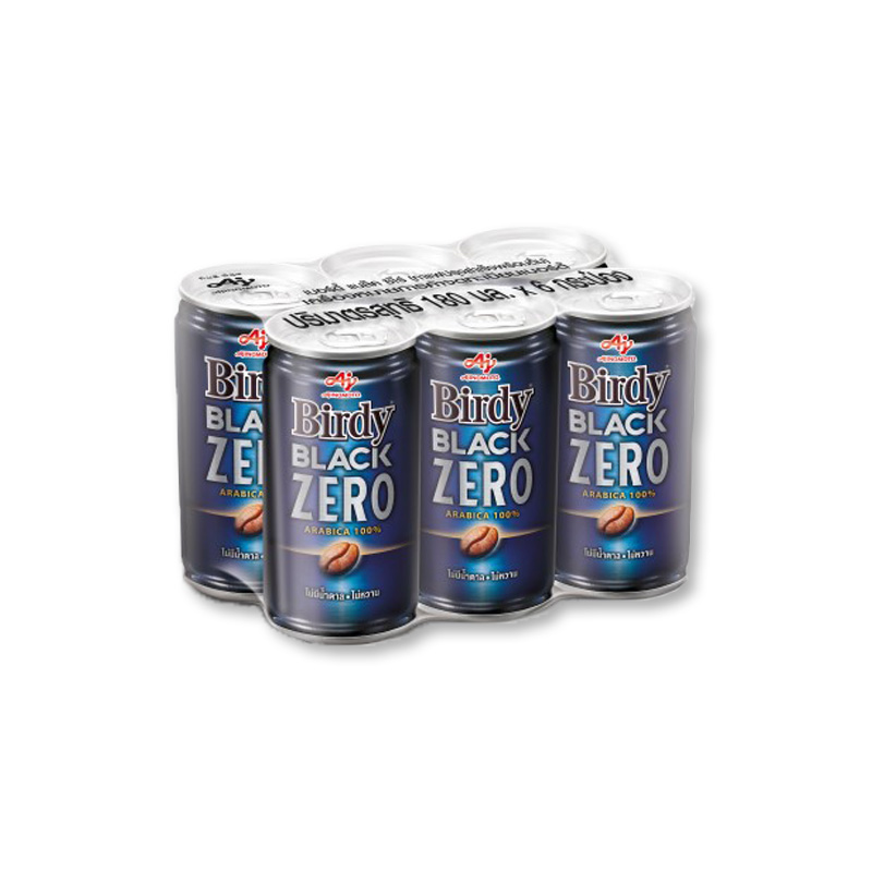 [พร้อมส่ง!!!] เบอร์ดี้ กาแฟพร้อมดื่ม แบล็ค ซีโร่ 180 มล. x 6 กระป๋อง