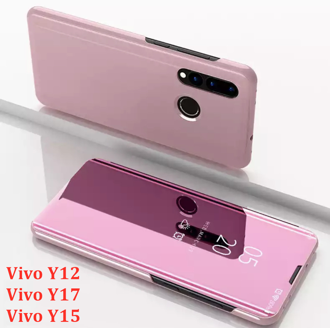 [ส่งจากไทย] Case Vivo Y17 เคสเปิดปิดเงา สำหรับรุ่น Vivo Y17 ฝาพับ กระเป๋า vivo วาย17 Smart Case เคสวีโว่ Y17 เคสฝาเปิดปิดเงา สมาร์ทเคส เคสตั้งได้ Vivo Y17 Flip Mirror Leather Case With Stand Holder เคสมือถือ เคสโทรศัพท์ รับประกันความพอใจ สี สีชมพู