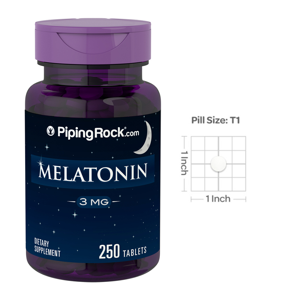 PipingRock Melatonin 3 mg 250 Tablets