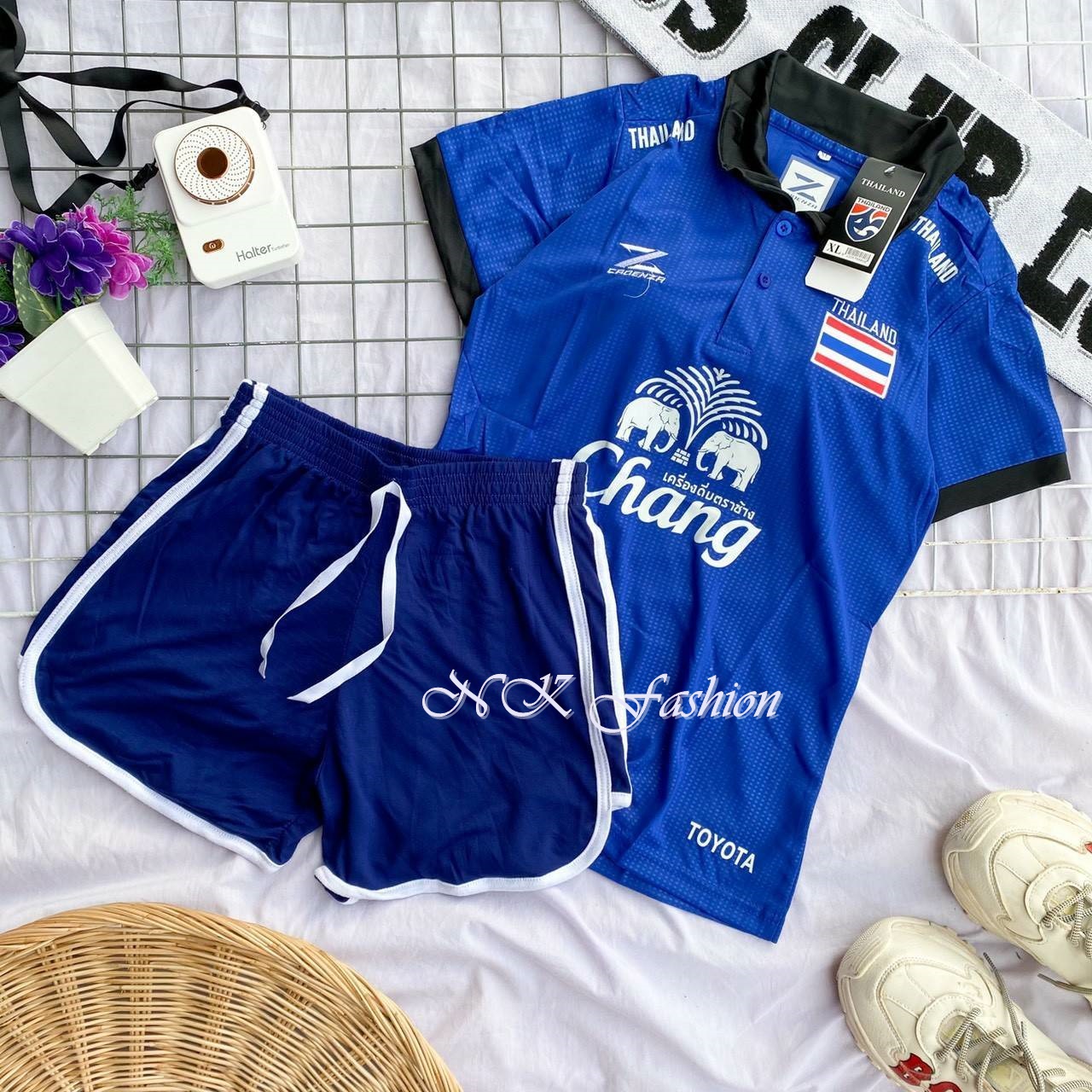 ์NEW‼️ เสื้อบอลหญิง เสื้อกีฬาทีมชาติไทย ลายใหม่‼️ ชุดเซทเสื้อ+กางเกง อกไม่เกิน38ใส่ได้