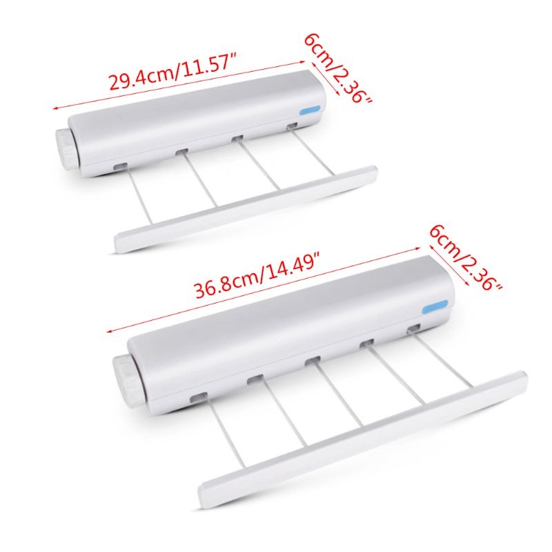 Clothes Line Drying Racks Wall Mounted 4/5 Clothes Line Retractable ...