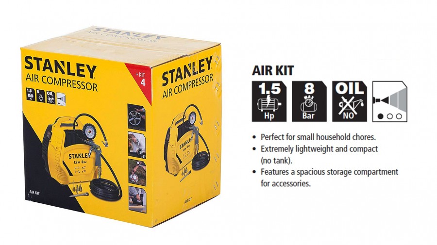 Stanley Air compressor ปั้มลมพกพา Air Kit 1.5 HP 8 bar MixASale