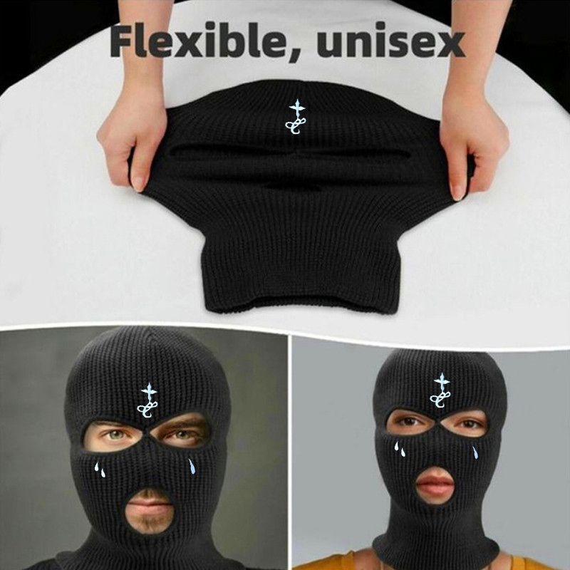 New Fashion 3-Hole Knitted Full Face Cover Ski Mask, Winter