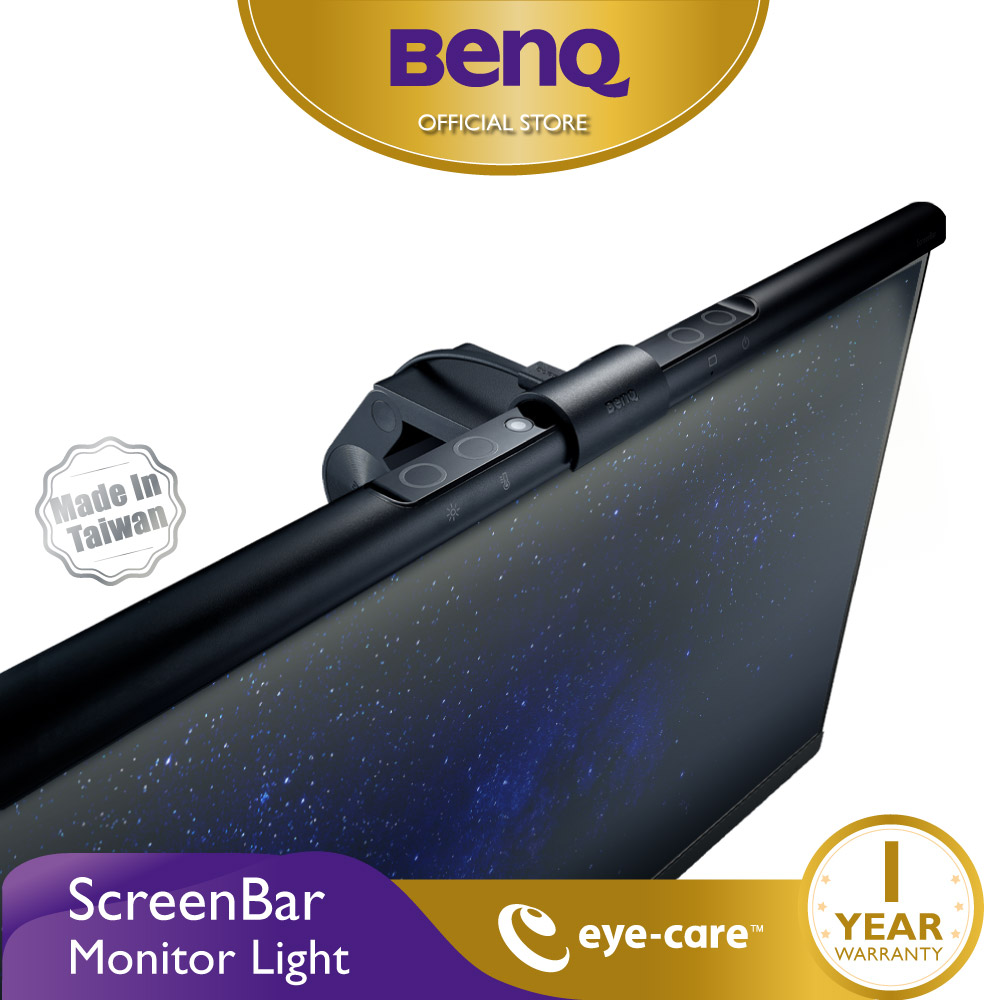 BenQ ScreenBar Monitor Light โคมไฟ LED แขวนหน้าจอคอม ปรับระดับแสงได้ (โคมไฟปรับแสงได้, โคมไฟอ่านหนังสือ,โคมไฟถนอมสายตา)
